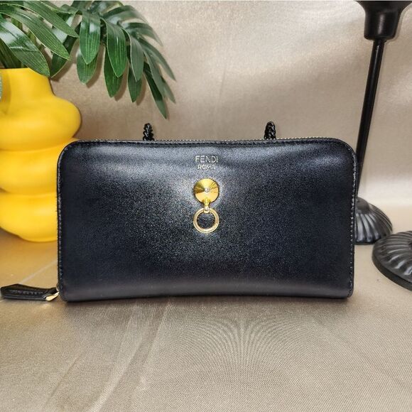 Authentic Fendi Vitello Liberty Century Lucido By The Way Zip Around Wallet - Picture 3 of 17